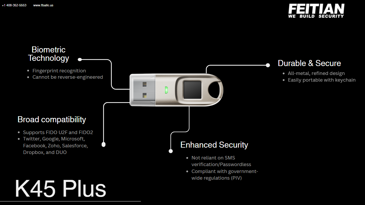 BioPass FIDO2 Plus (K45+)(USB-A) PIV-Enabled